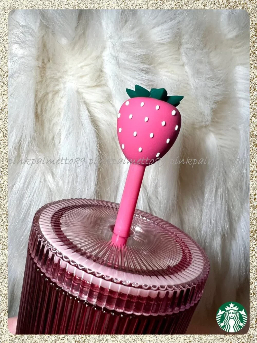 ✨🍓 NWT 2026 Starbucks 'Pink Drink' Strawberry Pleated Venti Cold Cup Tumbler
